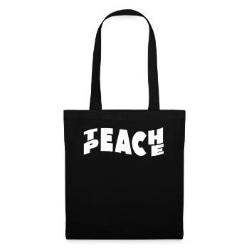 Enseigner la paix Jeu de mots Groovy Hippie Enseignant - Sac en tissu - noir - Devant