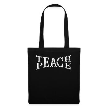 Enseigner la paix Jeu de mots Groovy Hippie Enseignant - Sac en tissu - noir - Devant