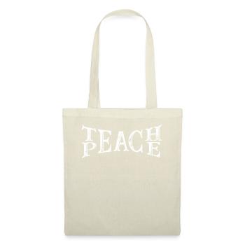 Teach Peace Word Game Groovy Hippie Teacher - Tote Bag - nature - Front