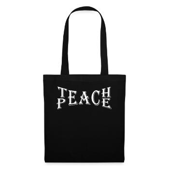Enseigner la paix Jeu de mots Groovy Hippie Enseignant - Sac en tissu - noir - Devant