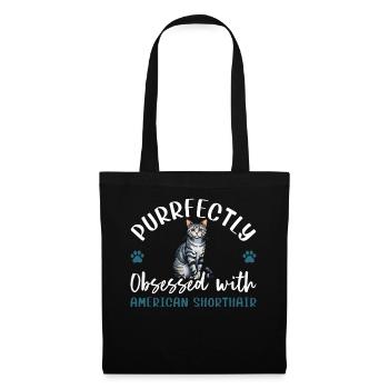 Purrfectly Obsessed With American Shorthair - Tote Bag - black - Front