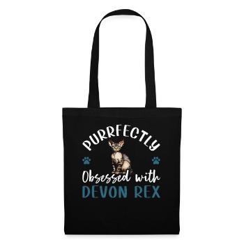 Obsédé par Devon Rex - Sac en tissu - noir - Devant