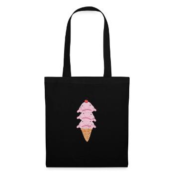 Eiscreme - Stoffbeutel - Schwarz - Vorne