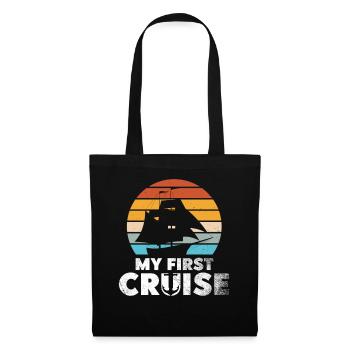 Mes premières vacances en famille - amusantes et excitantes - Sac en tissu - noir - Devant