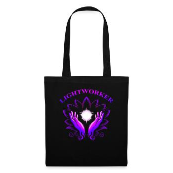 Ganzheitliche Heilung Hände Lightworker Reiki - Stoffbeutel - Schwarz - Vorne