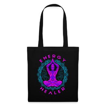 Chakra Guérison Holistique Mains Guérisseur Énergétique Reiki - Sac en tissu - noir - Devant