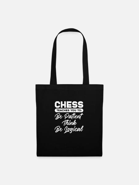 Schach Schachbrett Schachmatt Schachspieler - Stoffbeutel - Schwarz