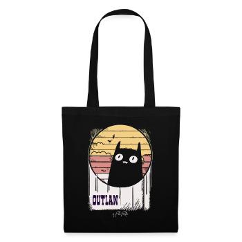 Le chat rétro hors-la-loi, le chat - Sac en tissu - noir - Devant