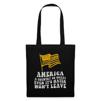 Amerika: Ein Land, das so großartig ist, dass die USA patriotisch sind - Stoffbeutel - Schwarz - Vorne