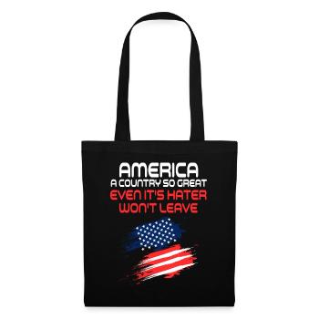 Amerika: Ein Land, das so großartig ist, dass die USA patriotisch sind - Stoffbeutel - Schwarz - Vorne