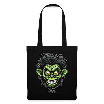 Monstre Horreur Cartoon Singe - Sac en tissu - noir - Devant