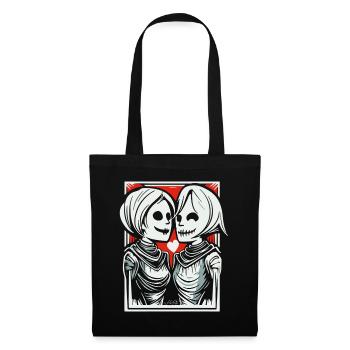 Deux amants médiévaux - Sac en tissu - noir - Devant