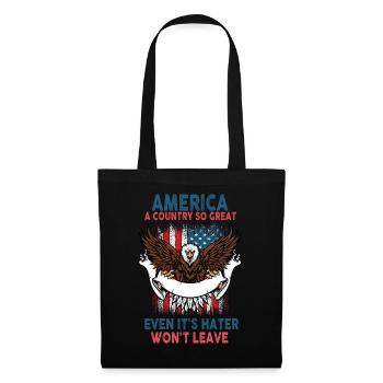 Amerika: Ein Land, das so großartig ist, dass die USA patriotisch sind - Stoffbeutel - Schwarz - Vorne