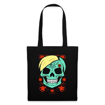 Le crâne de fleur est si mignon, crâne de zombie - Sac en tissu - noir - Devant
