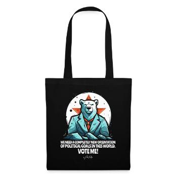 Ours polaire candidat aux élections pour un monde meilleur - Sac en tissu - noir - Devant