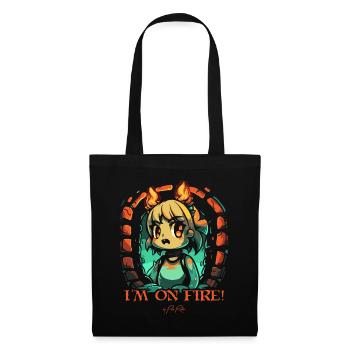 I'm on fire! Anime girl in dungeon - Tote Bag - black - Front