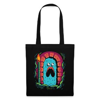 Simple Dessin Animé Gros Monstre Effrayant Donjon - Sac en tissu - noir - Devant
