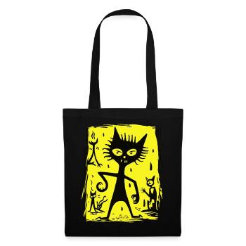 Chat démoniaque de l’enfer - Sac en tissu - noir - Devant