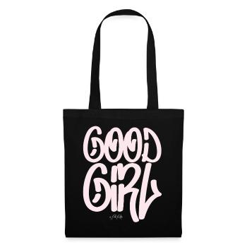 Texte : pink Good Girl, gutes Mädchen - Sac en tissu - noir - Devant