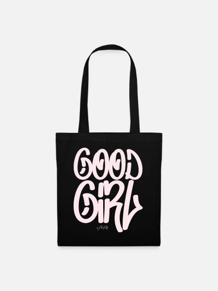 Text: pink Good Girl, gutes Mädchen - Tote Bag - black