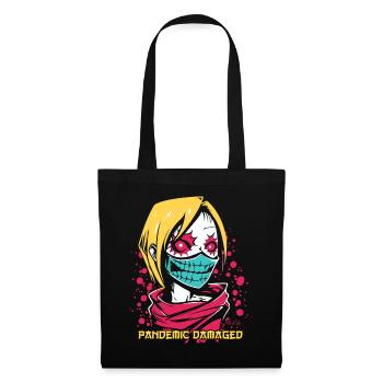 Pandemie-geschädigtes Manga-Anime-Zombie-Mädchen - Stoffbeutel - Schwarz - Vorne