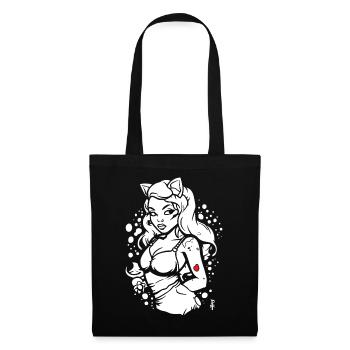 Une autre fille de dessin animé animée chaude - Sac en tissu - noir - Devant