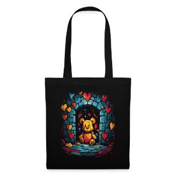 Stuffed cuddly bear in the dungeon of love - Tote Bag - black - Front