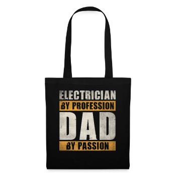 Dad By Passion Profession Electrician - Stoffbeutel - Schwarz - Vorne