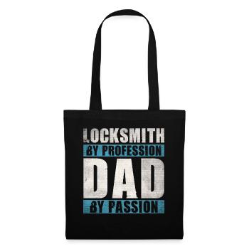 Dad By Passion Profession Locksmith - Stoffbeutel - Schwarz - Vorne