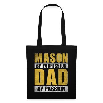 Dad By Passion Profession Mason - Stoffbeutel - Schwarz - Vorne