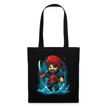 Little Cute Pixel Pirate - Tote Bag - black - Front