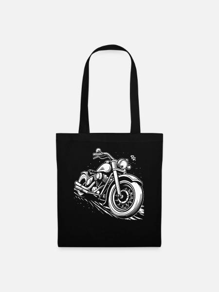 Großes Chopper Motorrad Bike - Stoffbeutel - Schwarz