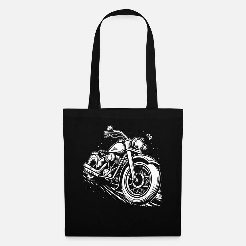 Großes Chopper Motorrad Bike - Stoffbeutel - Schwarz