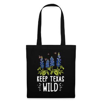 Champs de fleurs sauvages Fleurs sauvages Bluebonnet - Sac en tissu - noir - Devant