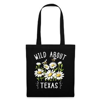 Champs de fleurs sauvages Fleurs sauvages Bluebonnet - Sac en tissu - noir - Devant