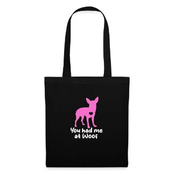 Chihuahua chien chien école chien propriétaire cadeau - Sac en tissu - noir - Devant