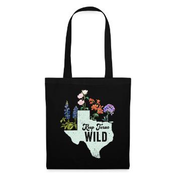 Champs de fleurs sauvages Fleurs sauvages Bluebonnet - Sac en tissu - noir - Devant