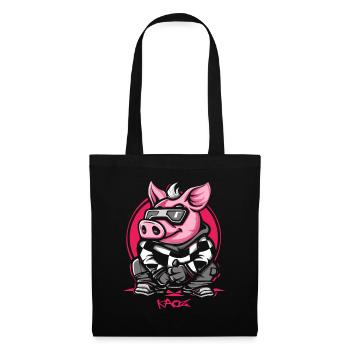 Cool Winter Ski Snowboard Cochon - Sac en tissu - noir - Devant