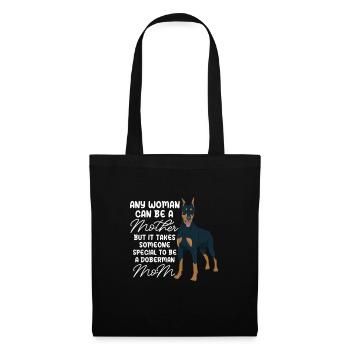 Doberman chien chiens cadeau pour animaux de compagnie - Sac en tissu - noir - Devant