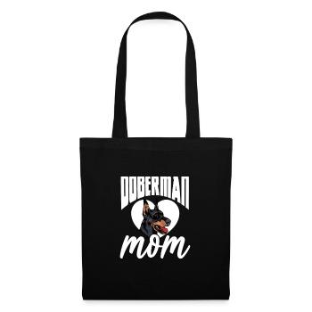 Doberman chien chiens cadeau pour animaux de compagnie - Sac en tissu - noir - Devant