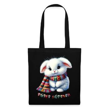 Lapin mignon - Bébé - Sac en tissu - noir - Devant