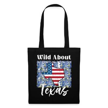 Champs de fleurs sauvages Fleurs sauvages Bluebonnet - Sac en tissu - noir - Devant