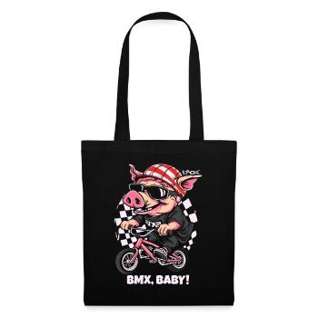 Cyclisme et BMX Rider Pig - Sac en tissu - noir - Devant