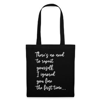 Il n’est pas nécessaire de vous répéter - Sac en tissu - noir - Devant