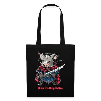 Il ne peut y en avoir qu’un seul : Highlands Pig - Sac en tissu - noir - Devant