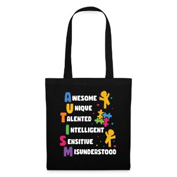 Autism Awareness Day Autistic Gift - Tote Bag - black - Front