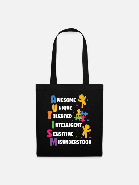 Autismus Awareness Day Autist Geschenk - Stoffbeutel - Schwarz