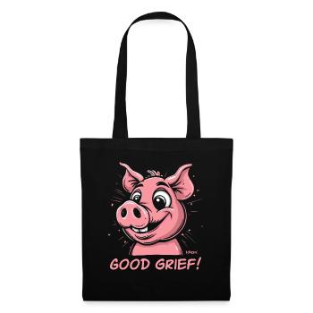 Ach du meine Güte! Lustiges Schwein - Stoffbeutel - Schwarz - Vorne