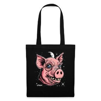 Le bon vieil ami : le cochon de l’espace - Sac en tissu - noir - Devant