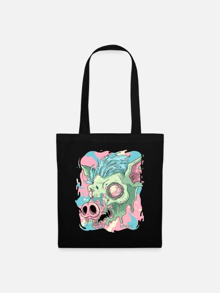 Psychedelisches Säure Schwein - Stoffbeutel - Schwarz